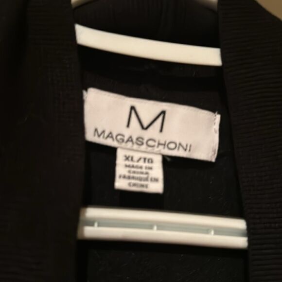 Magaschoni Black Cardigan Open Front Size XL Sweater - Picture 4 of 9